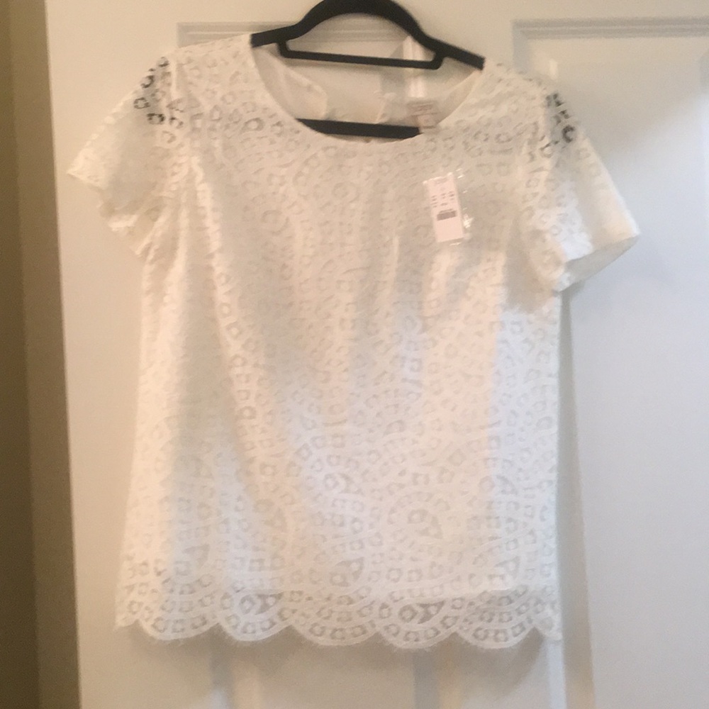 Jcrew factory lace short sleeve top- brand new!